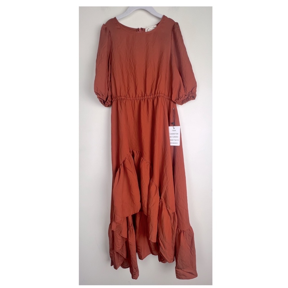 Joyfolie Boho Peasant Prairie Cottagecore Cowgirl Gabriella Dress Terracotta | 7 - Picture 10 of 16